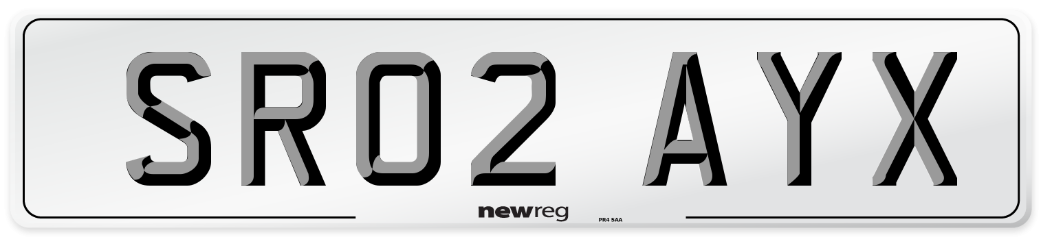 SR02 AYX Number Plate from New Reg